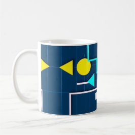Caneca De Café Geometric Retro Tech  