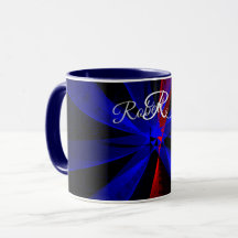 Caneca de Café Geométrica Abstrata Cor de Mirtilo