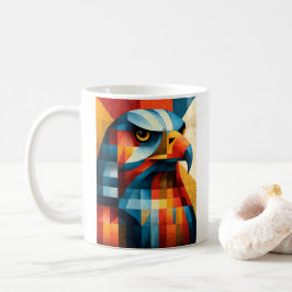 Caneca de Café Geométrica Águia Abstrata Pop Art R