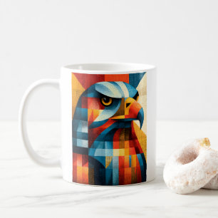 Caneca de Café Geométrica Águia Abstrata Pop Art R