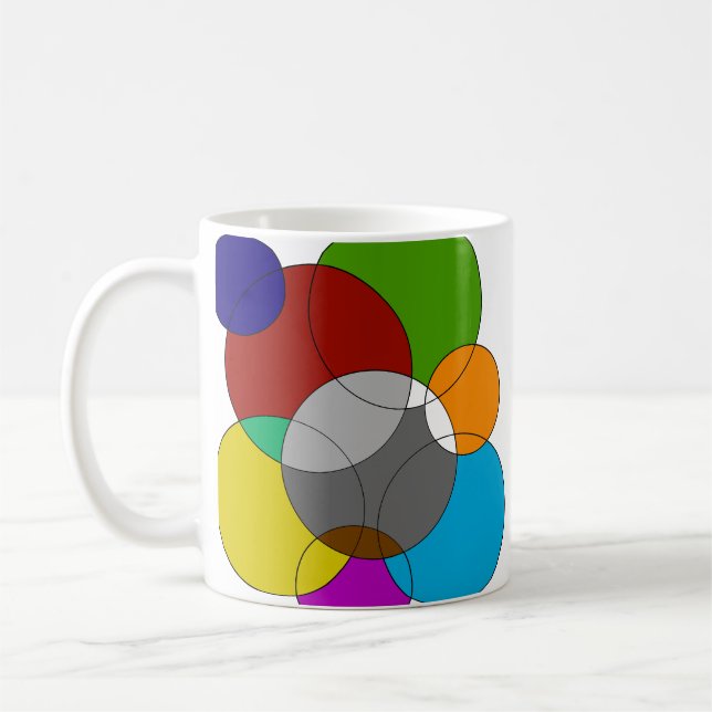 Caneca de Café Geométrica Colorida Abstrata Modern (Esquerda)