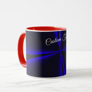Caneca de Café Geométrica com Acento Azul em Forma
