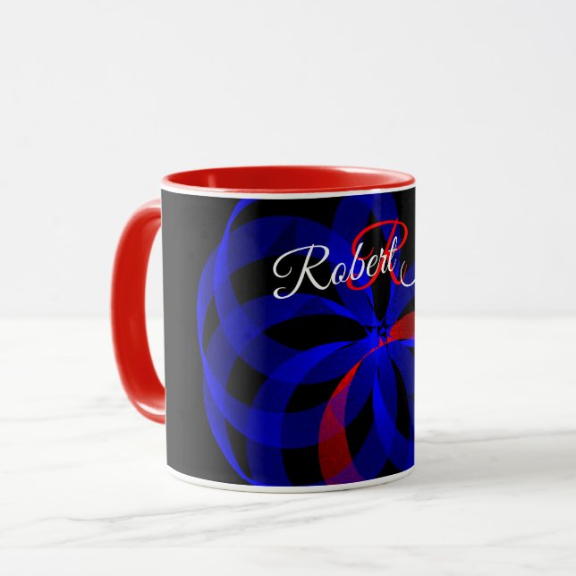Caneca de Café Geométrica com Acento Giratório Ver (Frente Esquerda)