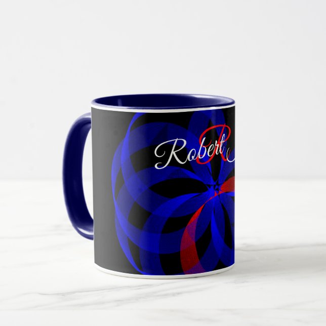 Caneca de Café Geométrica com Acento Giratório Ver (Frente Esquerda)