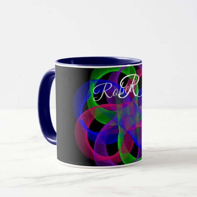 Caneca de Café Geométrica com Malha de Duplo Loop (Frente Esquerda)