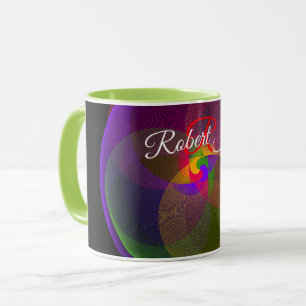 Caneca de Café Geométrica com Mistura de Cores de 