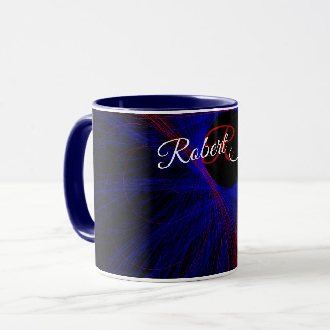 Caneca de Café Geométrica com Triângulo Acentuado (Frente Esquerda)
