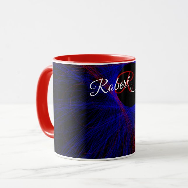 Caneca de Café Geométrica com Triângulo Acentuado (Frente Esquerda)
