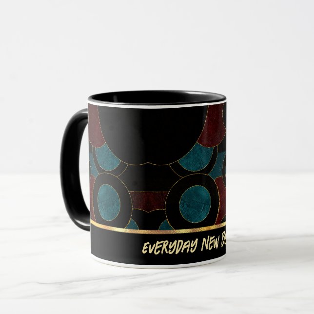 Caneca de Café Geométrica de Arte Abstrata (Frente Esquerda)