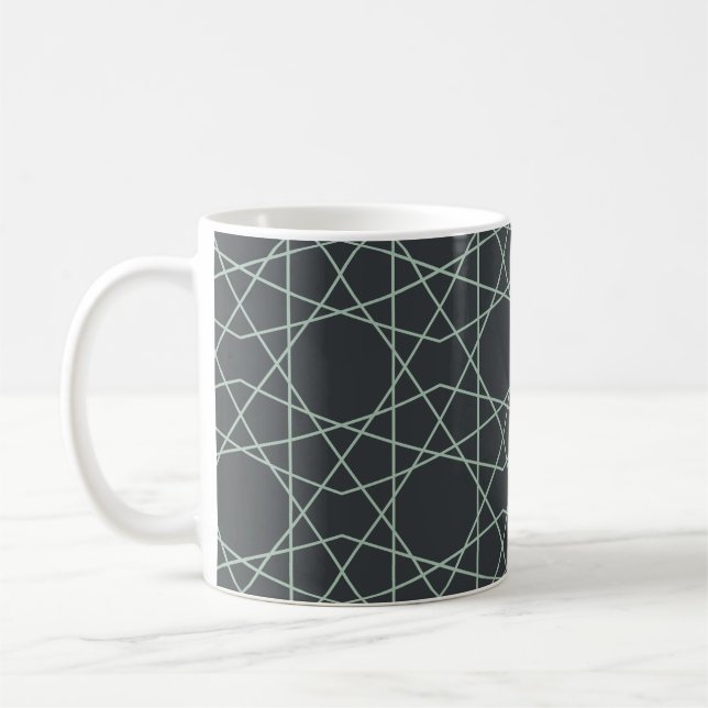 Caneca De Café Geométrica de Celadon Xisto (Esquerda)