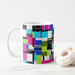 Caneca de Café Geométrica de Cerâmica com Efeito N