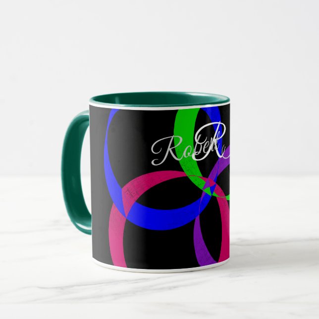Caneca de Café Geométrica de Intercâmbio de Múltip (Frente Esquerda)