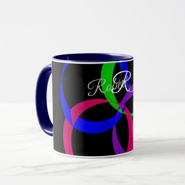 Caneca de Café Geométrica de Intercâmbio de Múltip (Frente Esquerda)
