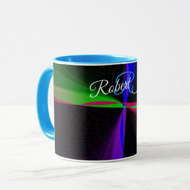 Caneca de Café Geométrica de Onda de Quatro Direçõ (Frente Esquerda)