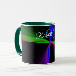 Caneca de Café Geométrica de Onda de Quatro Direçõ