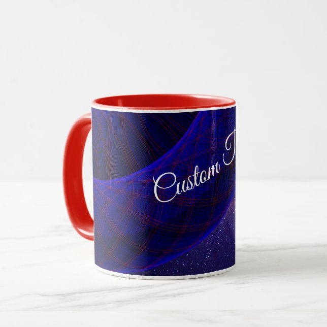 Caneca de Café Geométrica Donuts Espaço Azul (Frente Esquerda)