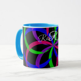 Caneca de Café Geométrica Figura 8 Multicolorida