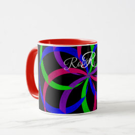 Caneca de Café Geométrica Figura 8 Multicolorida