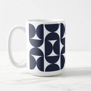 Caneca de café geométrica Marinha Moderna de 15oz