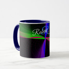 Caneca de Café Geométrica Onda de Quatro Vias