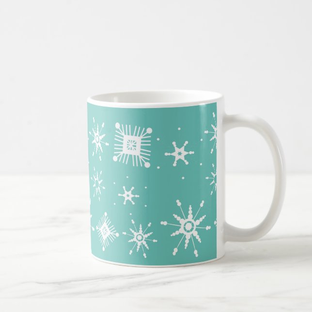 Caneca de Café Geometrical Teal Mistura Flocos de  (Direita)