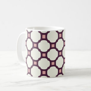 Caneca De Café Geométrico 009 neutro e rosa