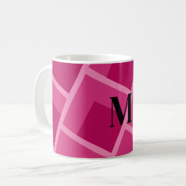 Caneca De Café geométrico abstrato cor-de-rosa moderno do meio sé