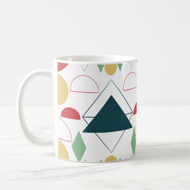 Caneca De Café Geométrico Colorido Meados do Século (Esquerda)