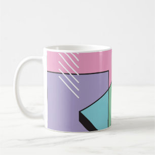 Caneca De Café Geométrico Pós-moderno: Composição Abstrato