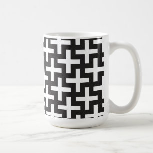 Caneca De Café Geométrico preto e branco