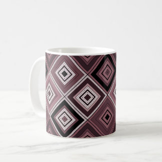 Caneca De Café Geometry ethnic patchwork brown burgundy
