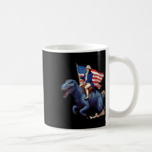 Caneca De Café George Washington engraçado montando um Tyrannosau