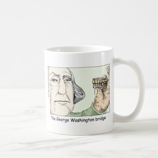 Caneca De Café George Washington Teeth Engraçados e Coleções (Direita)