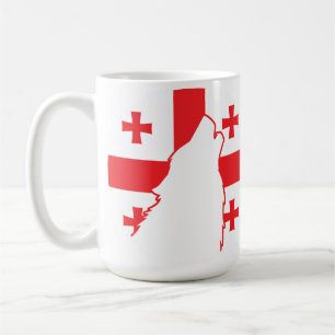 Caneca De Café Georgia Wolf Georgian Bandeira Nacional Animal
