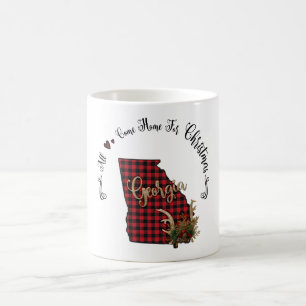 Caneca De Café Georgia Xadrez Todos Vêm Para Casa No Natal
