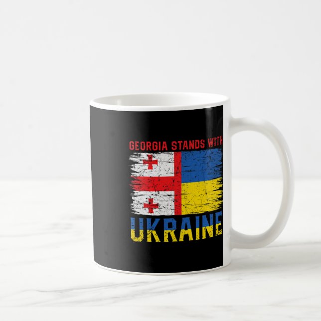Caneca De Café Georgian-ukrainian Flag Flag - Friendly Countries  (Direita)