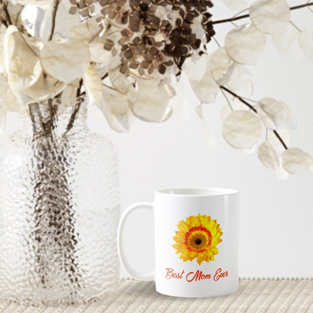 Caneca De Café Gerber Daisy Personalizada Melhor Mãe De Sempre (Criador carregado)