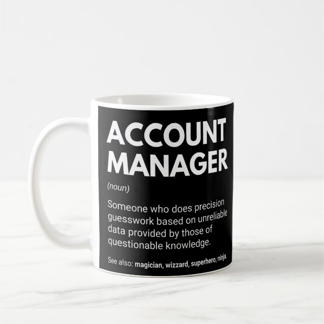 Caneca De Café Gerente de Conta Definição de Trabalho Engraçado (Esquerda)