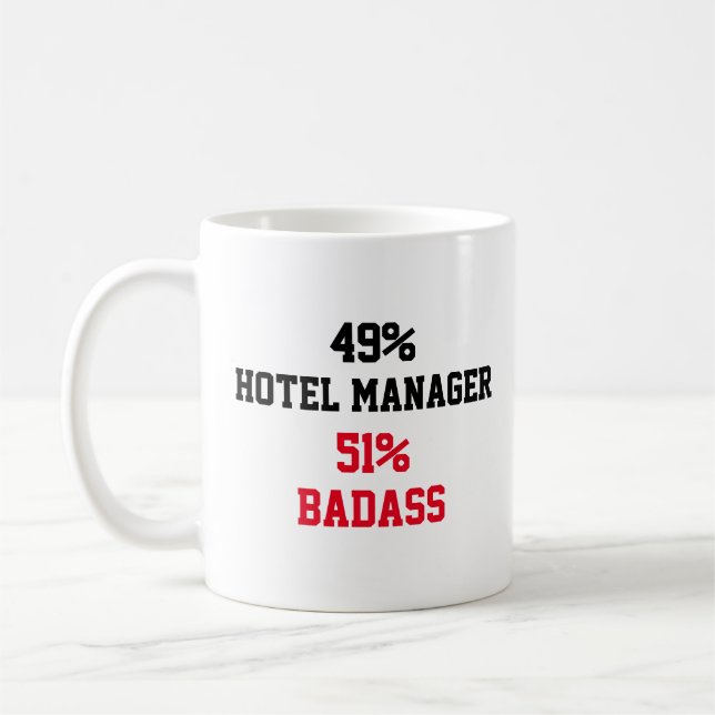 Caneca De Café Gerente de hotel Badass (Esquerda)