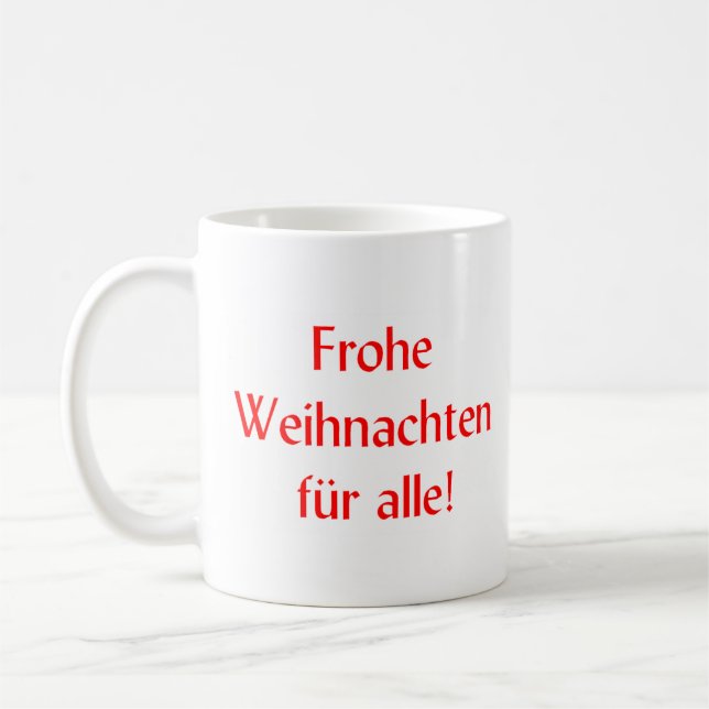 Caneca De Café german frohe Weihnachten fur alle (Esquerda)