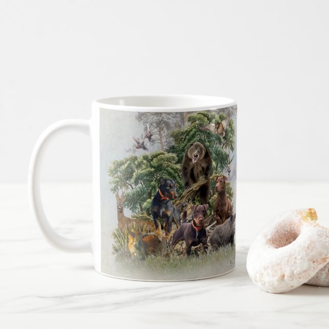 Caneca De Café German Hunting Terrier (Jagdterrier)    (Com Donut)