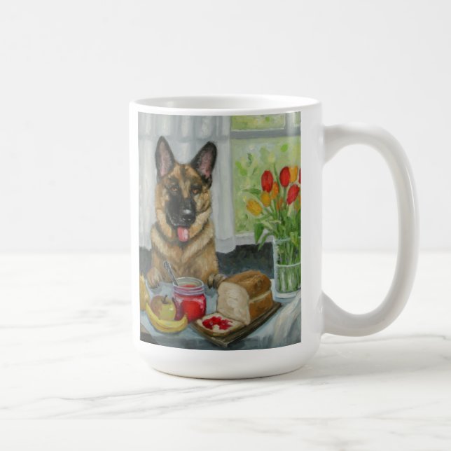 Caneca De Café "German shepherd bonito de um petisco do (Direita)