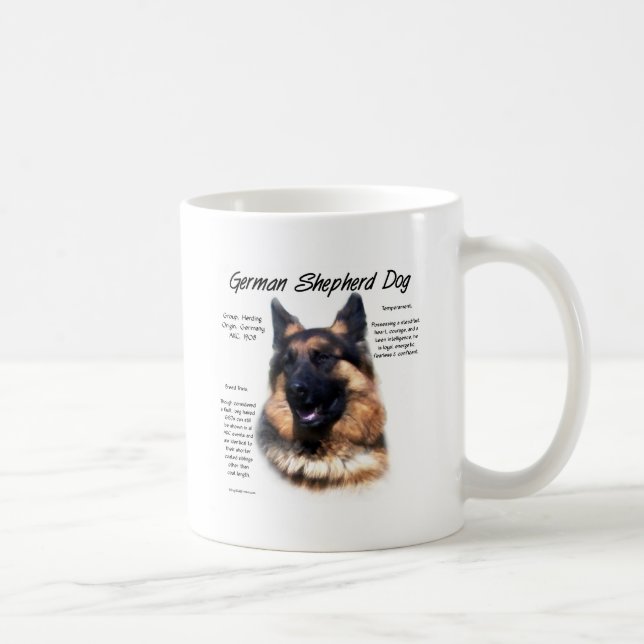 Caneca De Café German shepherd (cabelos longos) História Design (Direita)