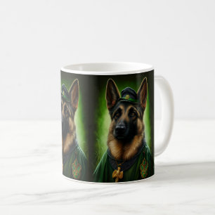 Caneca De Café German shepherd Cachorro na Rua.