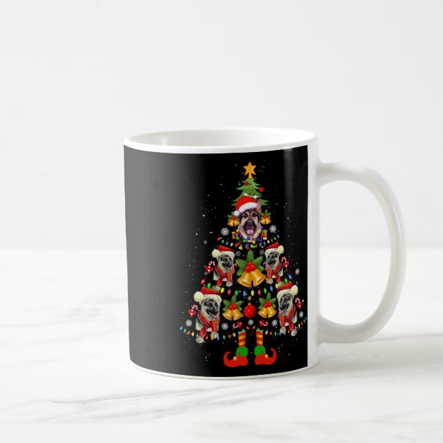 Caneca De Café German shepherd Cachorro Santa Hat Árvore de Natal (Direita)