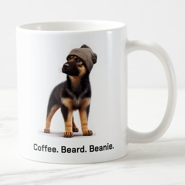Caneca De Café German shepherd com o hipster Beanie Swagger (Criador carregado)