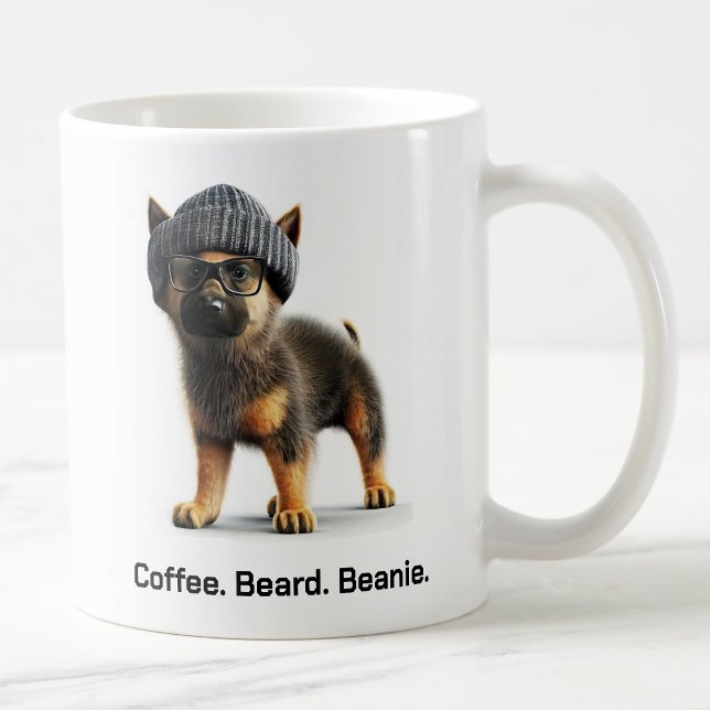 Caneca De Café German shepherd com o hipster Beanie Swagger (Criador carregado)