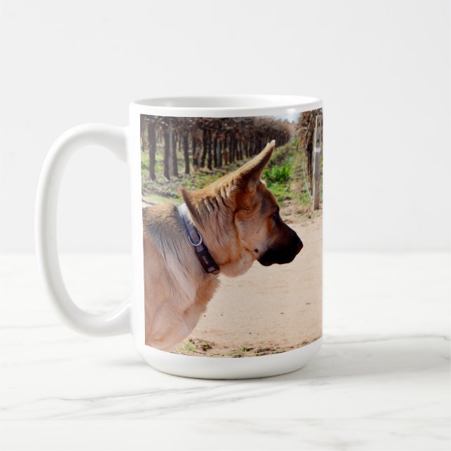 Caneca De Café German shepherd De Alerta Em Serviço De Guarda, (Esquerda)