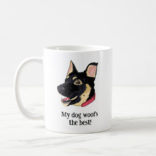 Caneca De Café German shepherd De Cãozinho - Cão Lover (Esquerda)