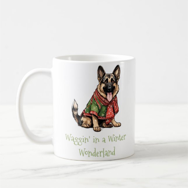 Caneca De Café German shepherd de Natal (Esquerda)